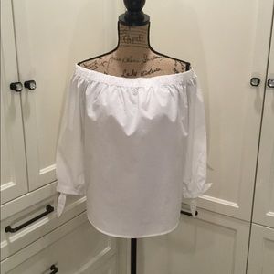 Abercrombie & Fitch White Off the Shoulder Top SM